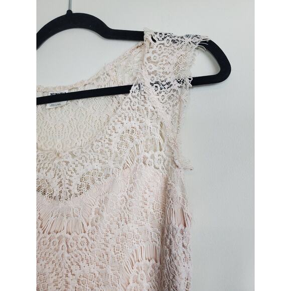 Free People Dress Womens Small IVORY Lace Peek A Boo Slip Sheath Formal Party - Picture 4 of 14
